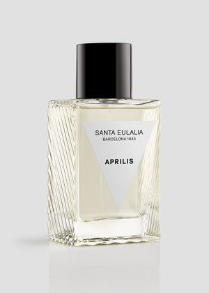 Perfume bottle labeled 'Santa Eulalia' on a light gray background