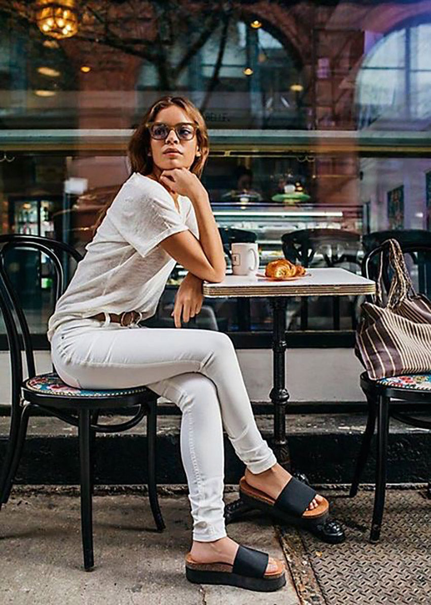 Santa T-Shirt - White relaxed-fit lightweight summer essential for women