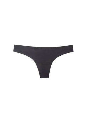 This image features a seamless Brazilian panty designed for daily wear. The panty is presented in a classic, smooth black color that ensures a seamless look under clothing.