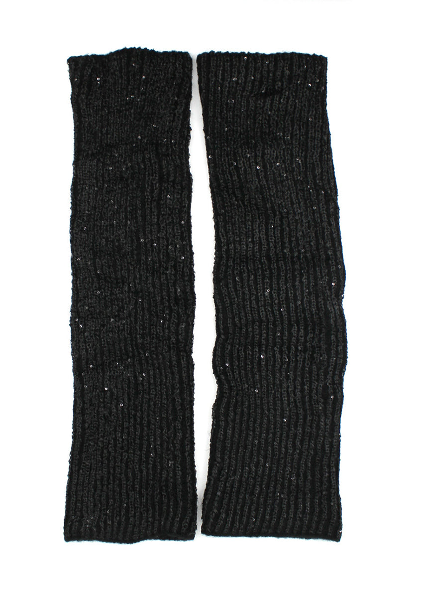 Ribbed knit leg warmers with all-over sequins. Wear over leggings, tights, or bare legs. Soft, stretchy, and warm. One size fits most. Perfect for festive outfits, dance nights, or elevating everyday style