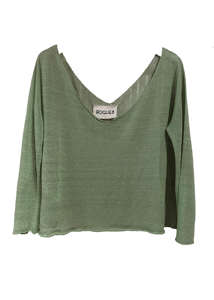 Glou Khaki Short Sweater
