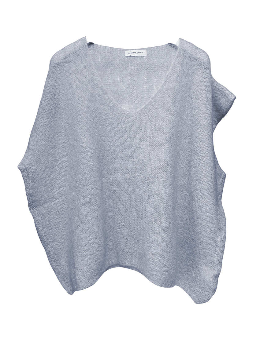 Light blue sleeveless top on a white background