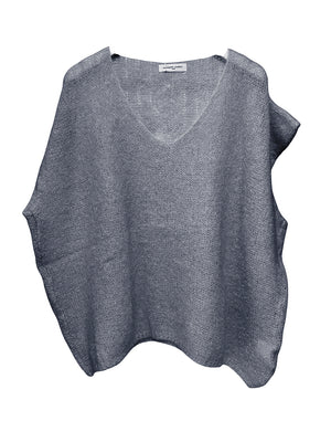 Gray sleeveless sweater on a white background
