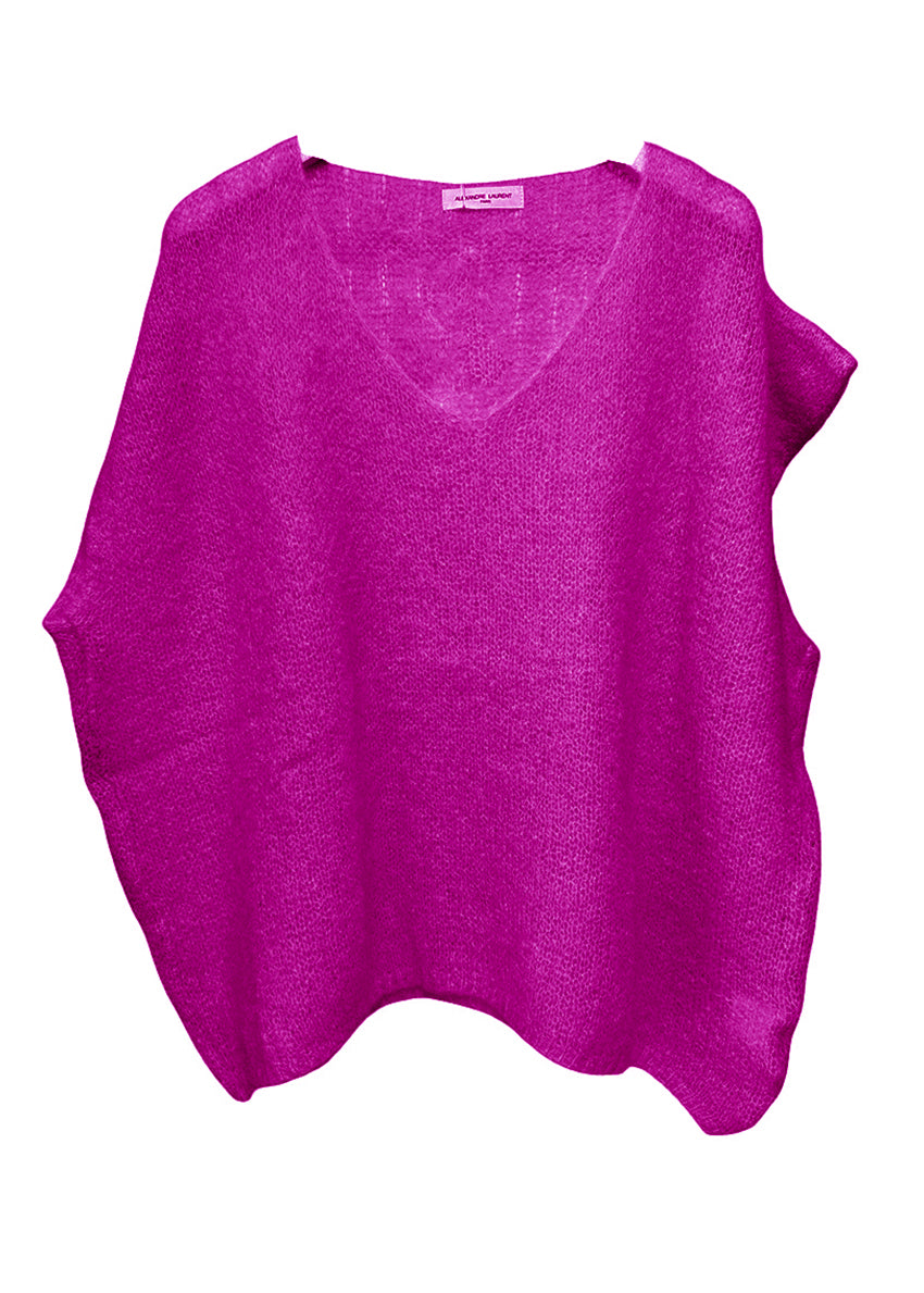 Purple sleeveless top on a white background