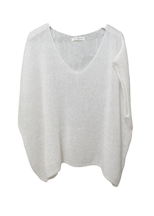 White knit top on a white background