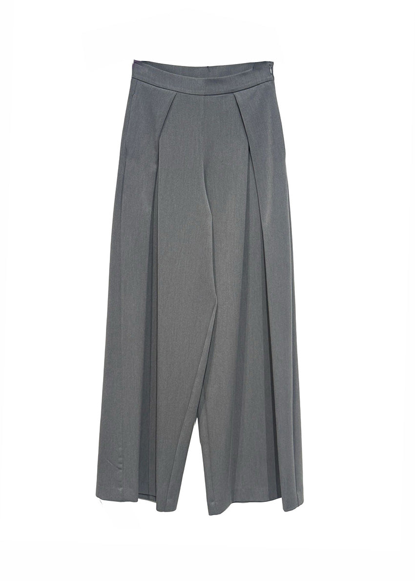 Gray wide-leg pants on a white background
