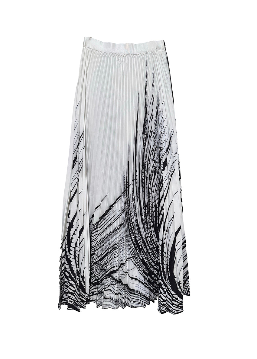 Black and white pleated skirt on a white background