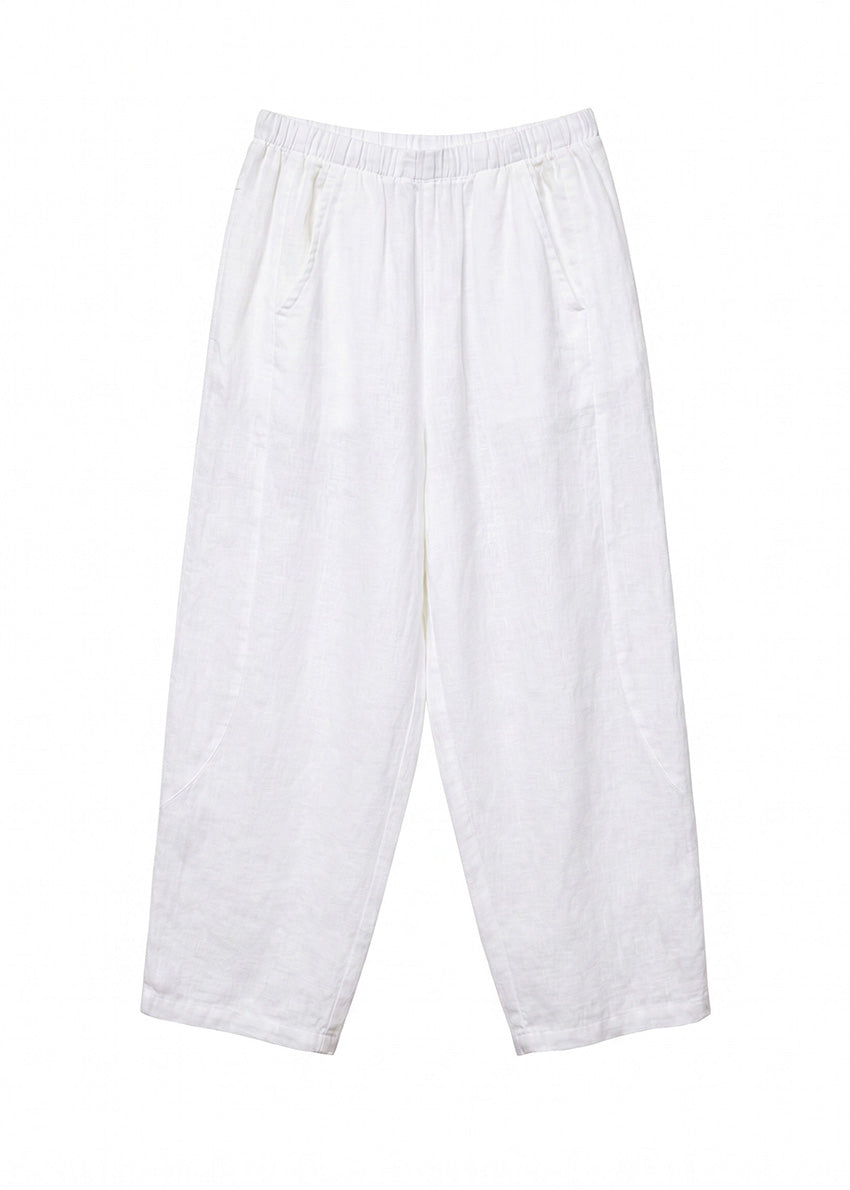 White pants on a white background
