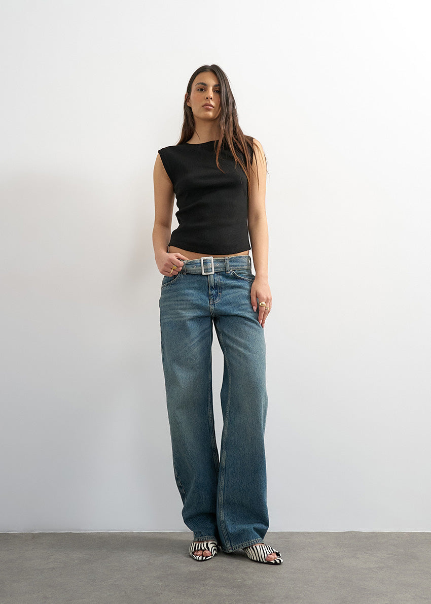 Belted Jeans
