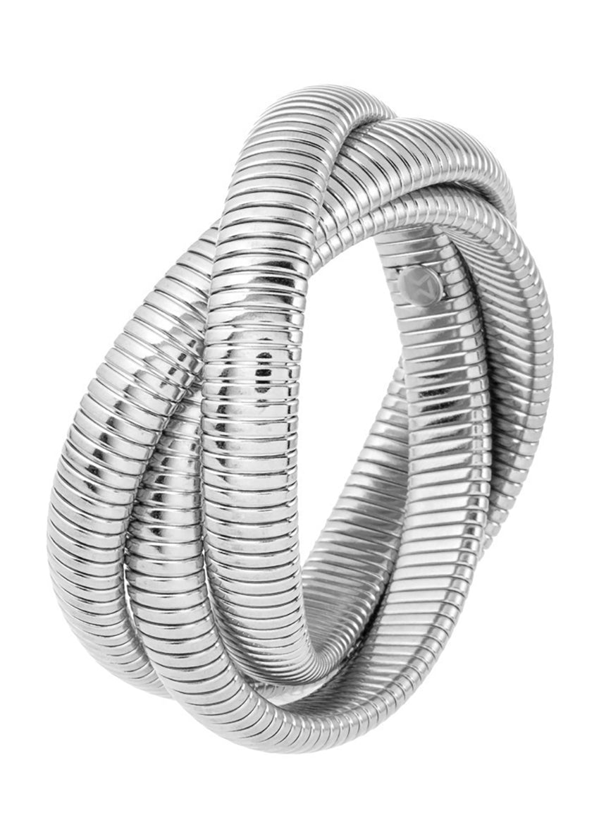 Simple design is a timeless classic. With no unnecessary embellishments, the layered surface and lustrous finish of the bangle bracelets are enough to display its minimalist uniqueness.