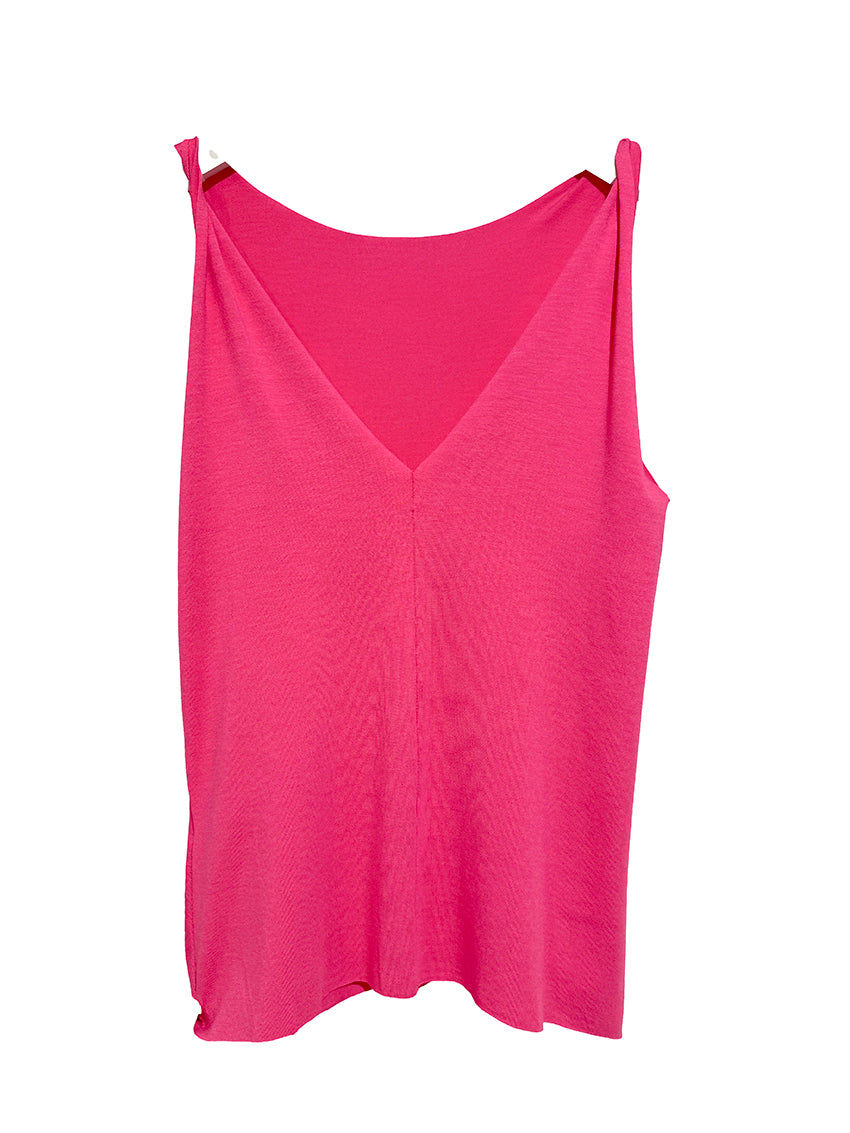 Pink tank top on a white background