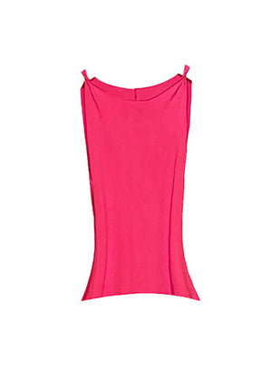 A deep pink tank top on a white background 