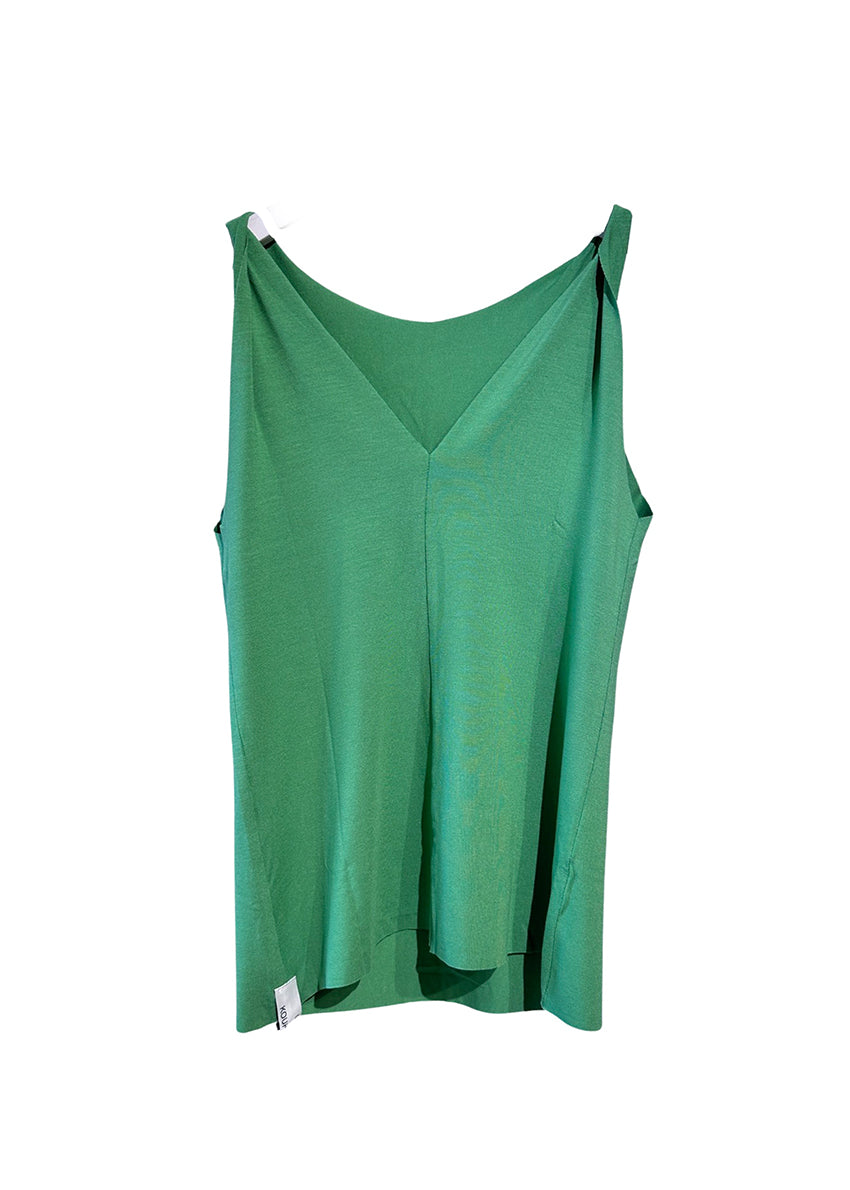 Green tank top on a white background 