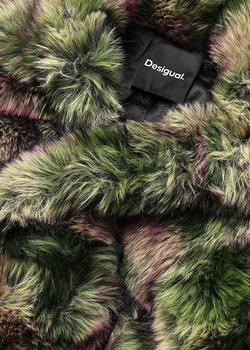 Delinda Fur Green Lila Coat