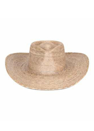 Wide-brimmed straw hat on a white background