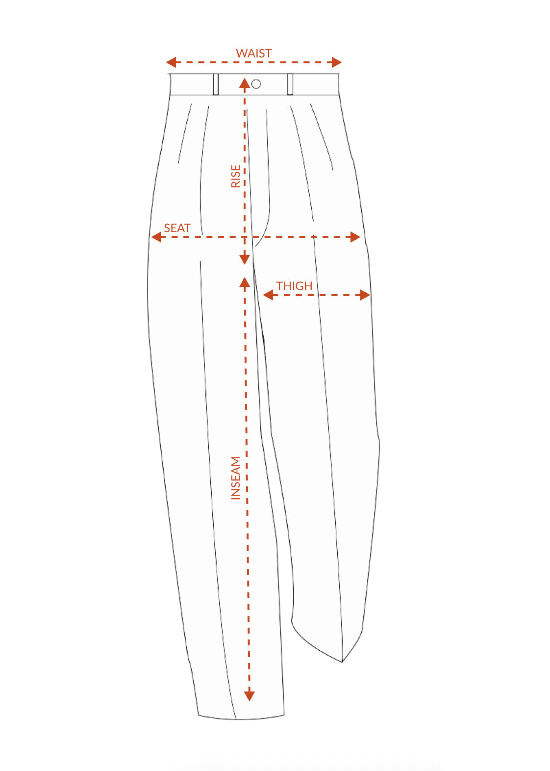 Example to take measurements for pants
