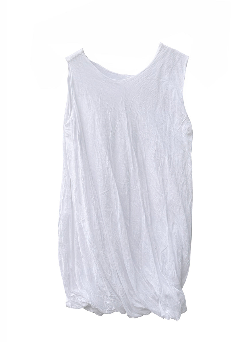 White sleeveless top on a white background