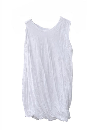 White sleeveless top on a white background