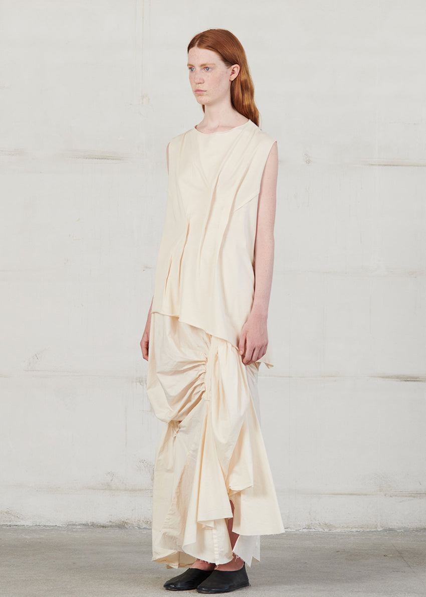 White sleeveless top on a white background