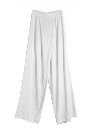 White wide-leg pants on a white background