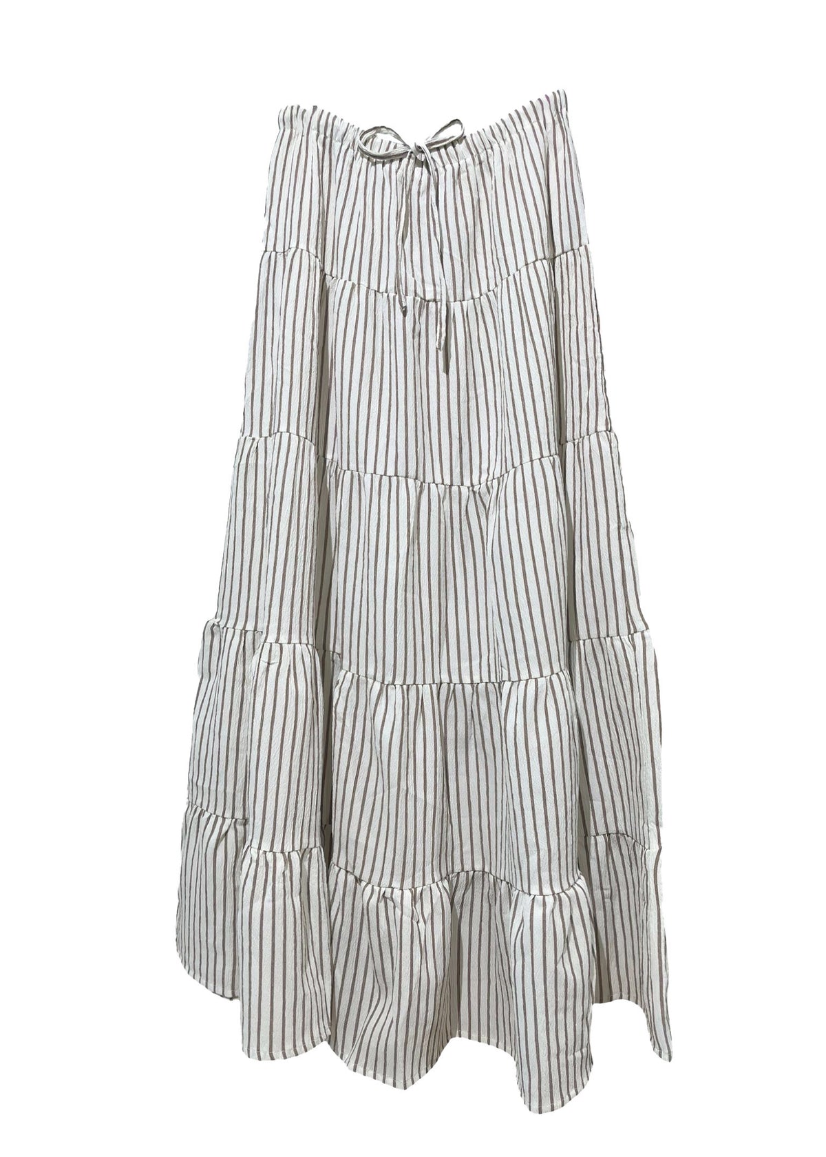 Striped tiered skirt on a white background
