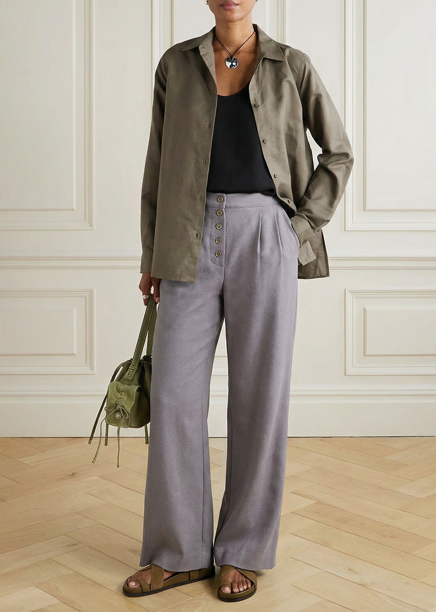 Straight Cut Wool Pants