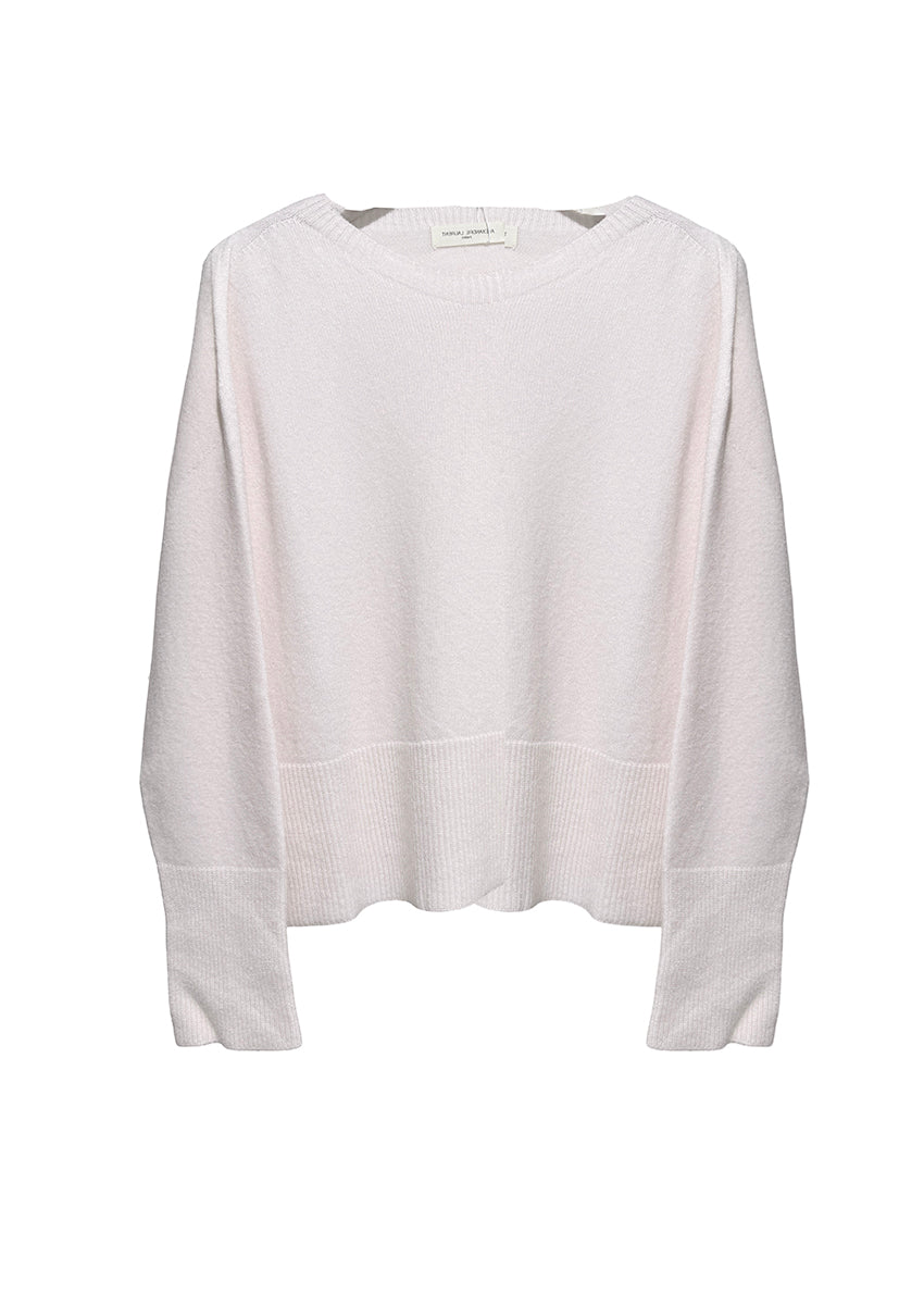 Floral white sweater on a white background