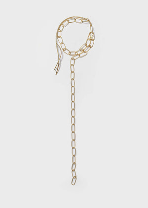 Gold chain lanyard on a white background