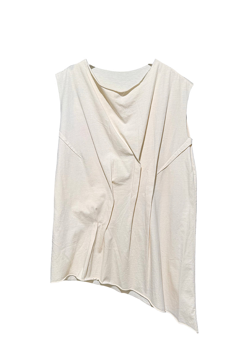 White sleeveless top on a white background