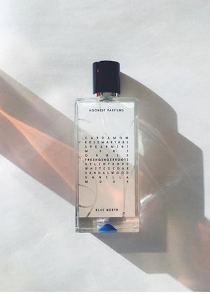 BLUE NORTH is a scented tribute to the beauty of the dark and cold season of the north. The Blue North olfactive sophisticated composition with a woody base of cedar and sandalwood, a heart of orris, mint and fresh gingerroots and it all begins with a captivating top of cardamom and rosemary.