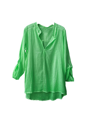 A forest green shirt on a white background 