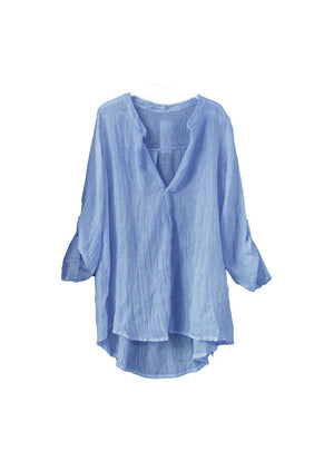 A light steel blue shirt on a white background 