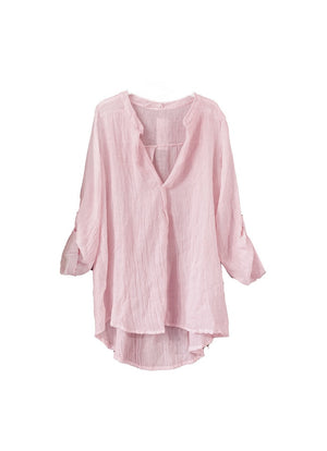 A misty rose shirt on a white background 