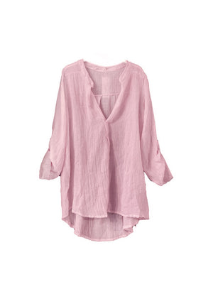 A rosy brown shirt on a white background 