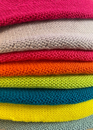 Cotton cute colours  beanie. The fine cotton is exceptionally suited to those with sensitive skin