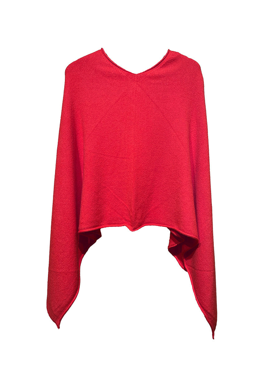 A red poncho on a white background 