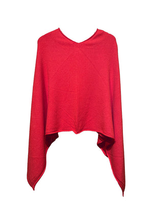 A red poncho on a white background 