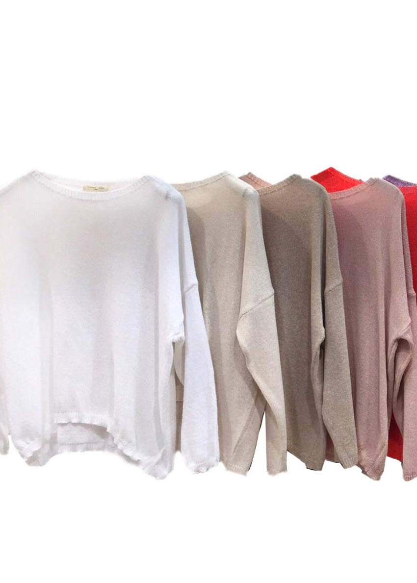 Wide boat neckline sweater
