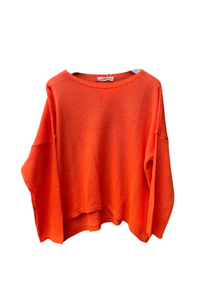 Wide boat neckline sweater