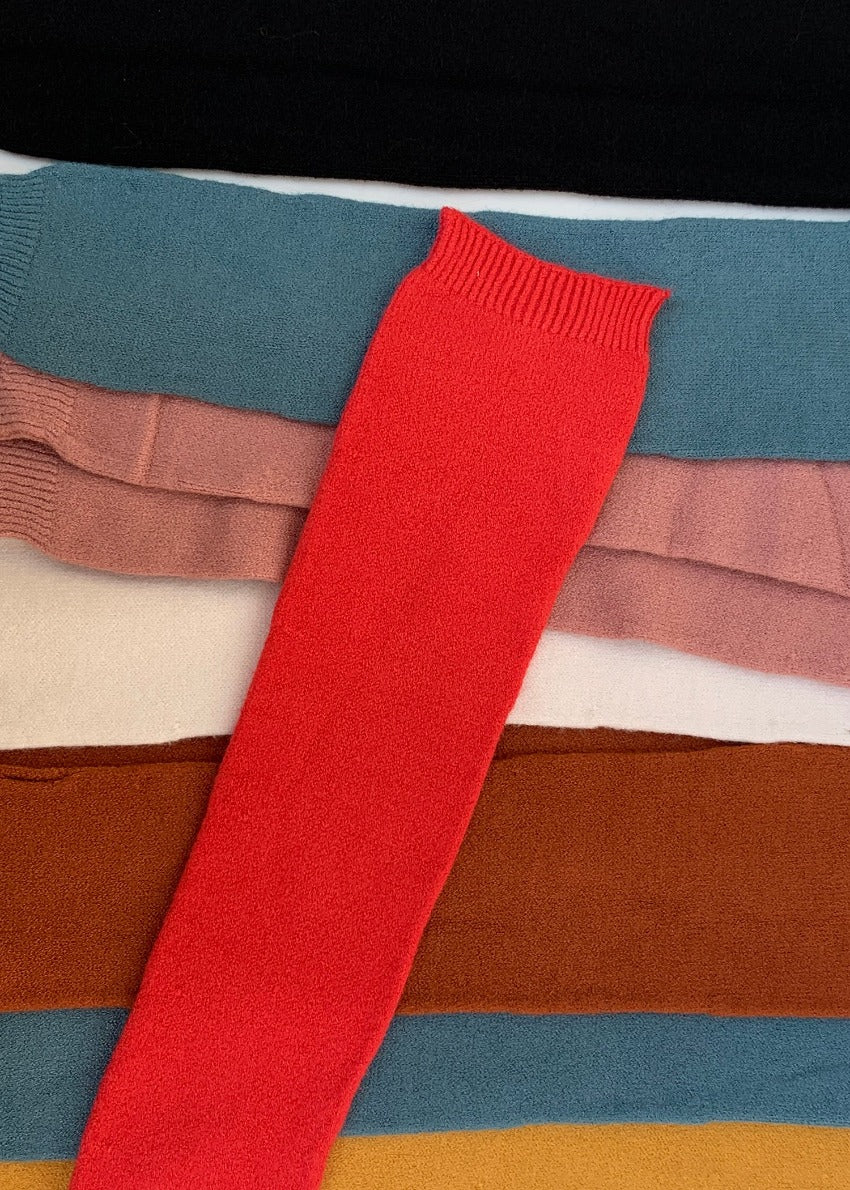 Colourful  armwarmers.