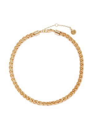 A gold-plated collar-length necklace with chunky oval links.